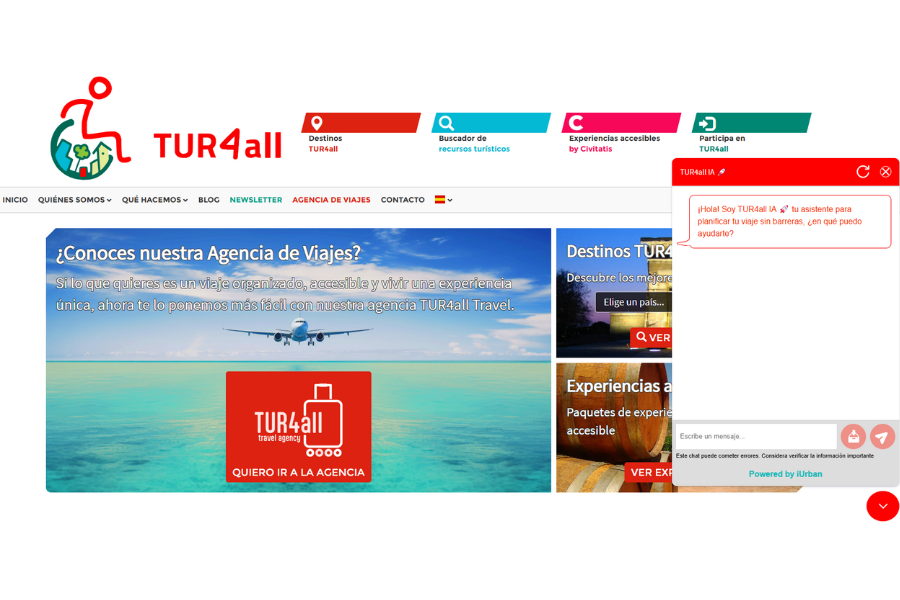 imagen de la noticia - TUR4all integra el asistente CICERONE, una innovadora solución de IA para facilitar la planificación de viajes accesibles